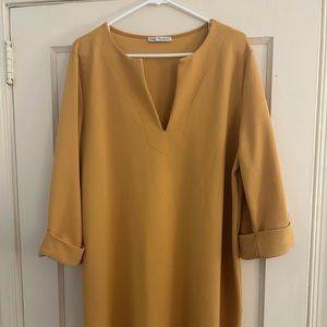 Zara mustard Shift Dress
